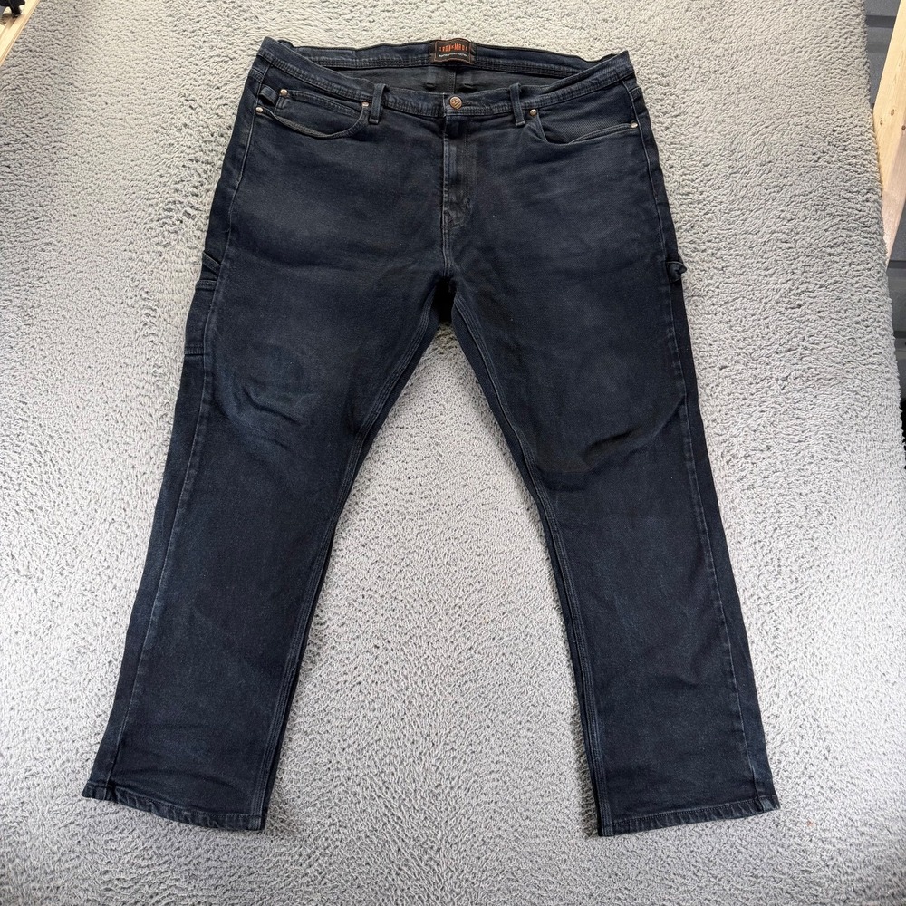 Iron Made Irontough Construction Jeans Mens 40x30 Black Cotton Denim Straight - Picture 1 of 10